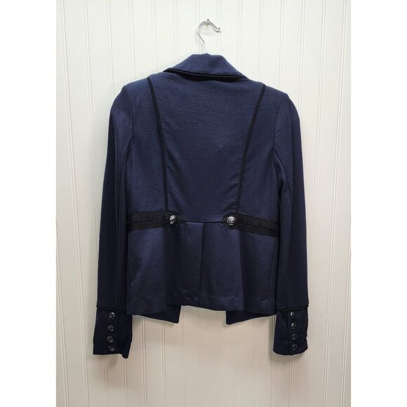 Cabi Double-Breasted Navy Military-Style Jacket With Button Accents & Black Trim - Picture 10 of 15